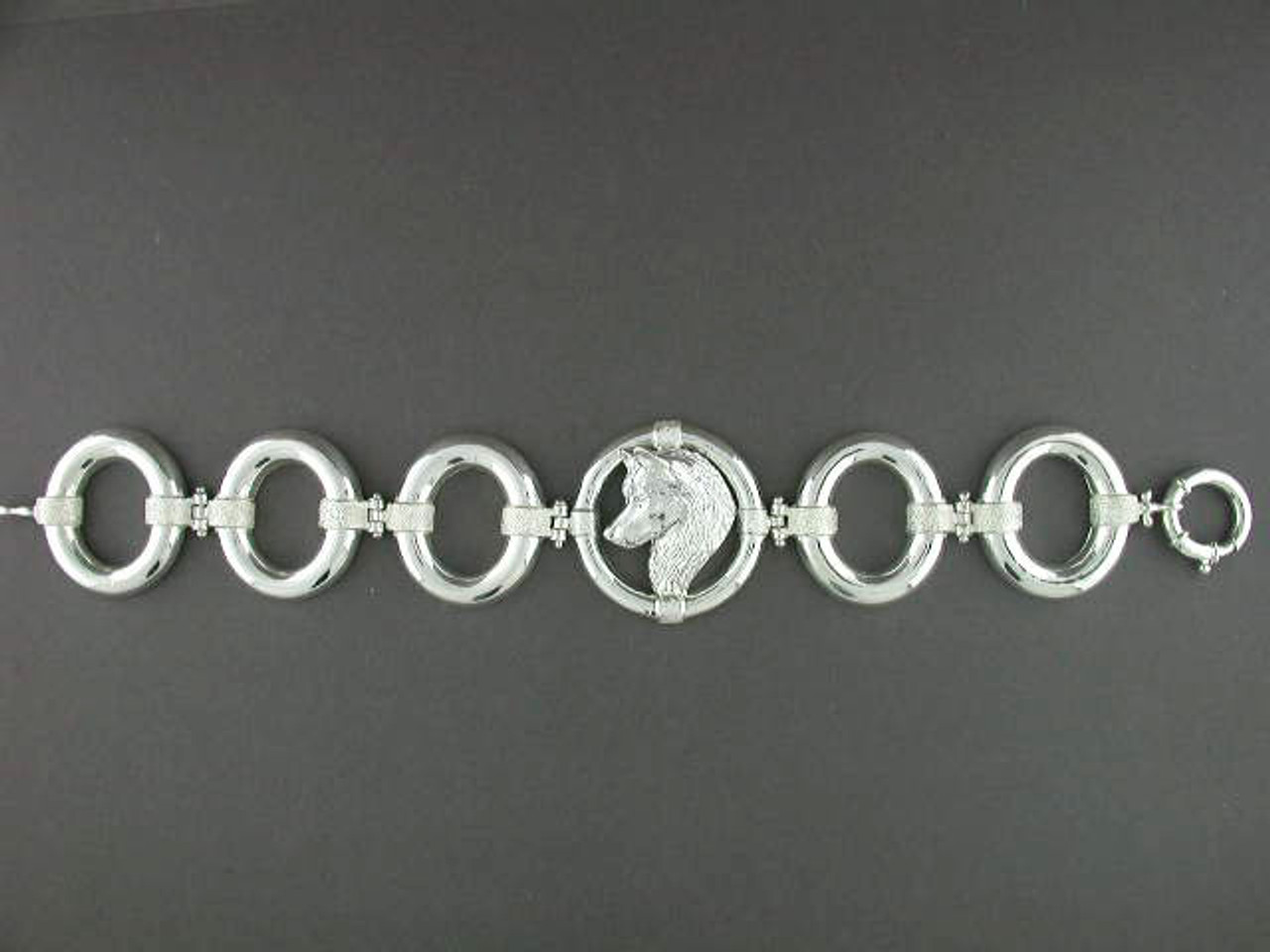 Bracelet Link Oval Domed With Siberian Husky