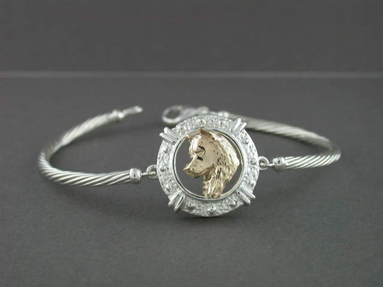 Bracelet Twisted Cable Cir Bead With Siberian Husky