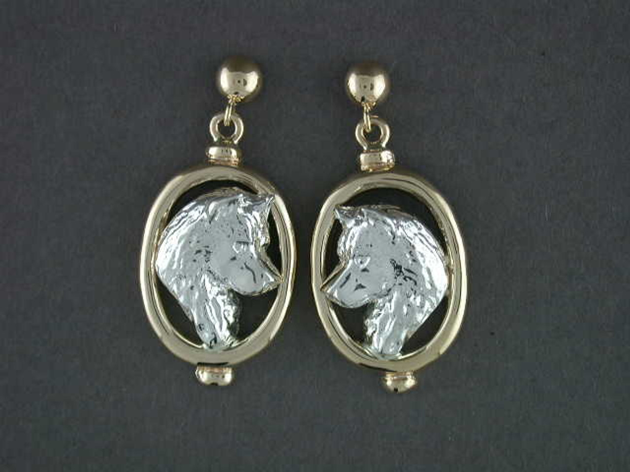 Earrings Frame Oval With Siberian Husky