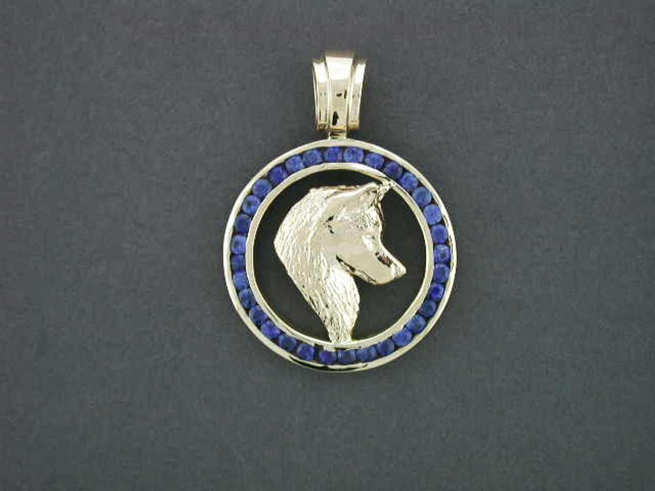 Frame Circle For Stones With Siberian Husky Pendant