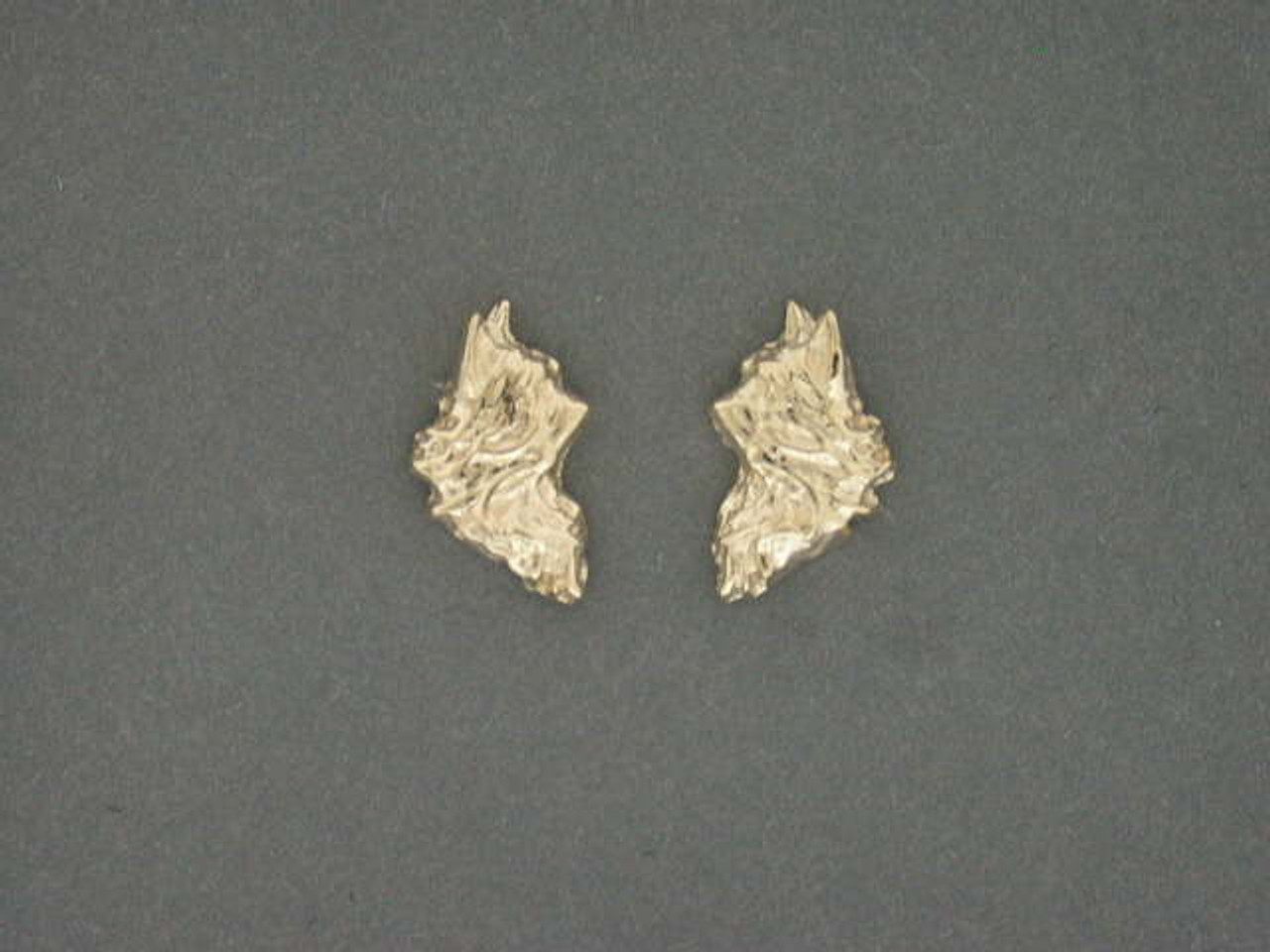 Silky Terrier Head Earrings L And R