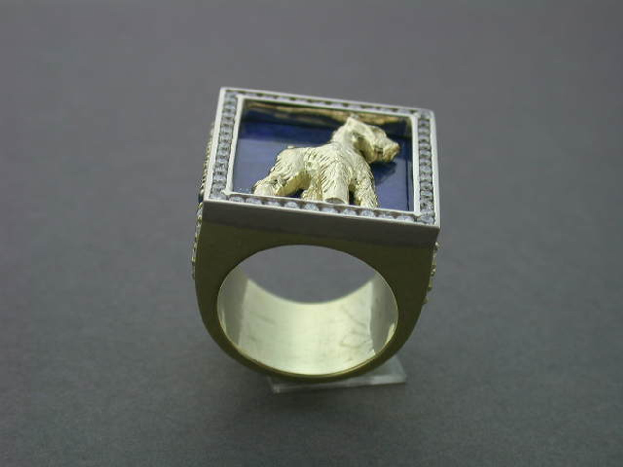 Ring Schnauzer Giant Full Body With Blue Lapis