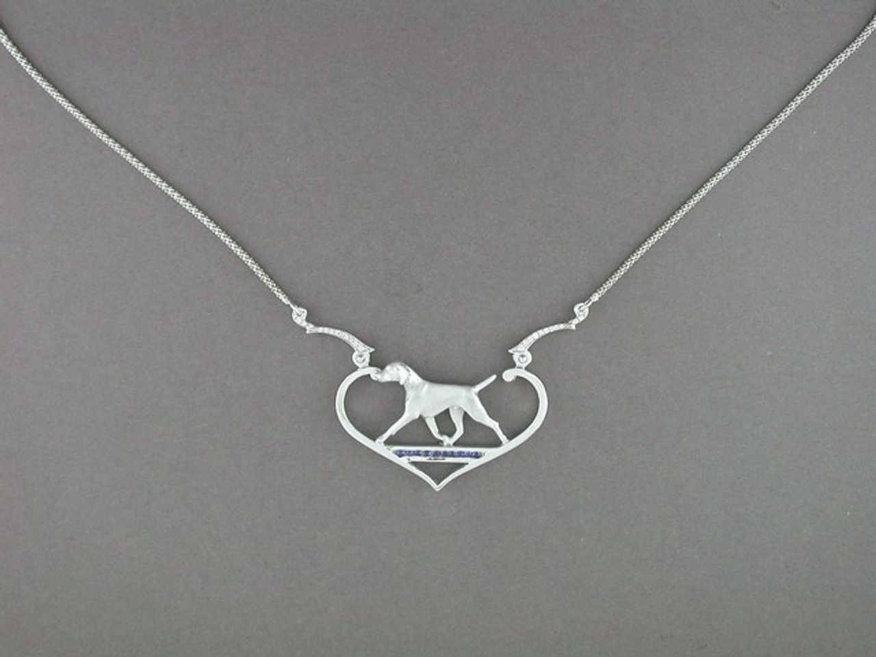 Frame Heart Half Hinge With Weimaraner Pendant