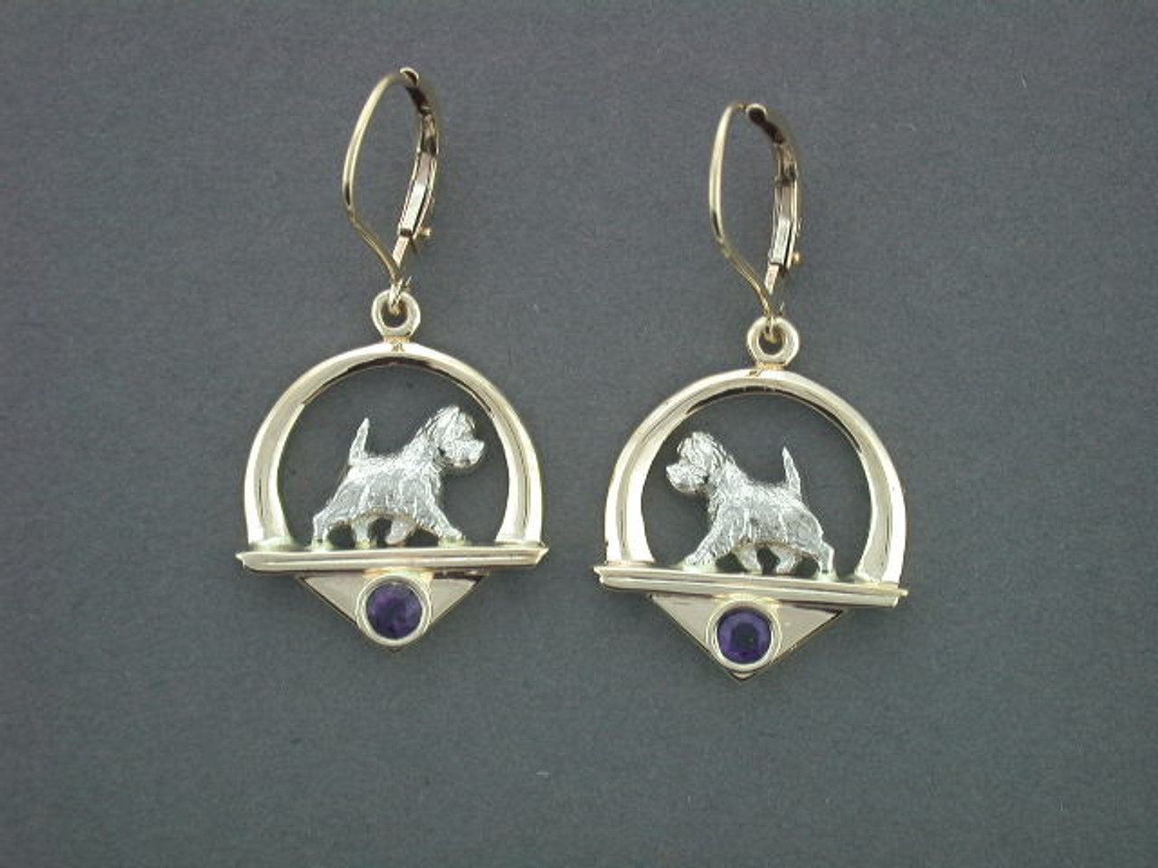 Earrings Triangle With West Highland Terrier