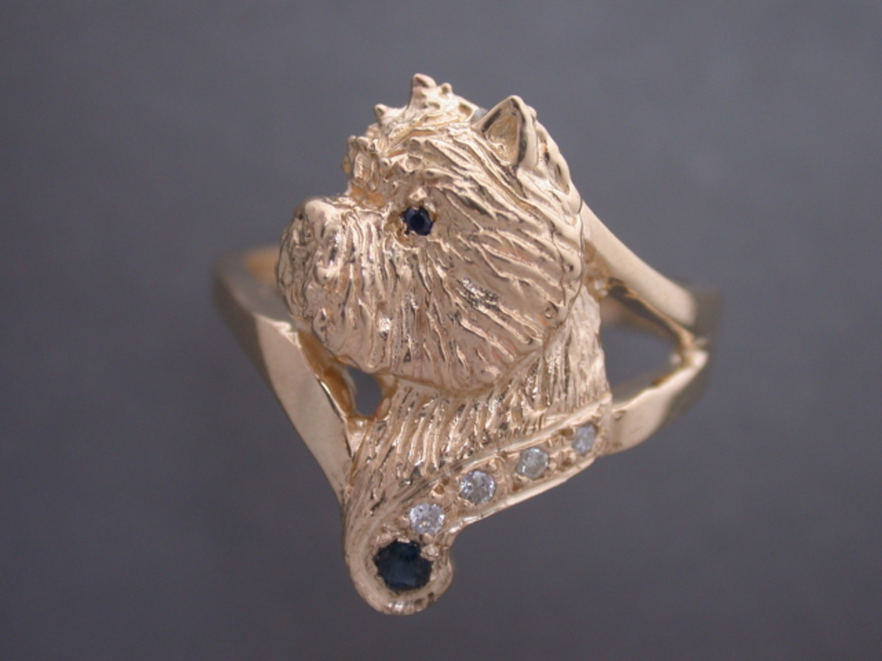 West Highland Terrier Ring Split W Stone
