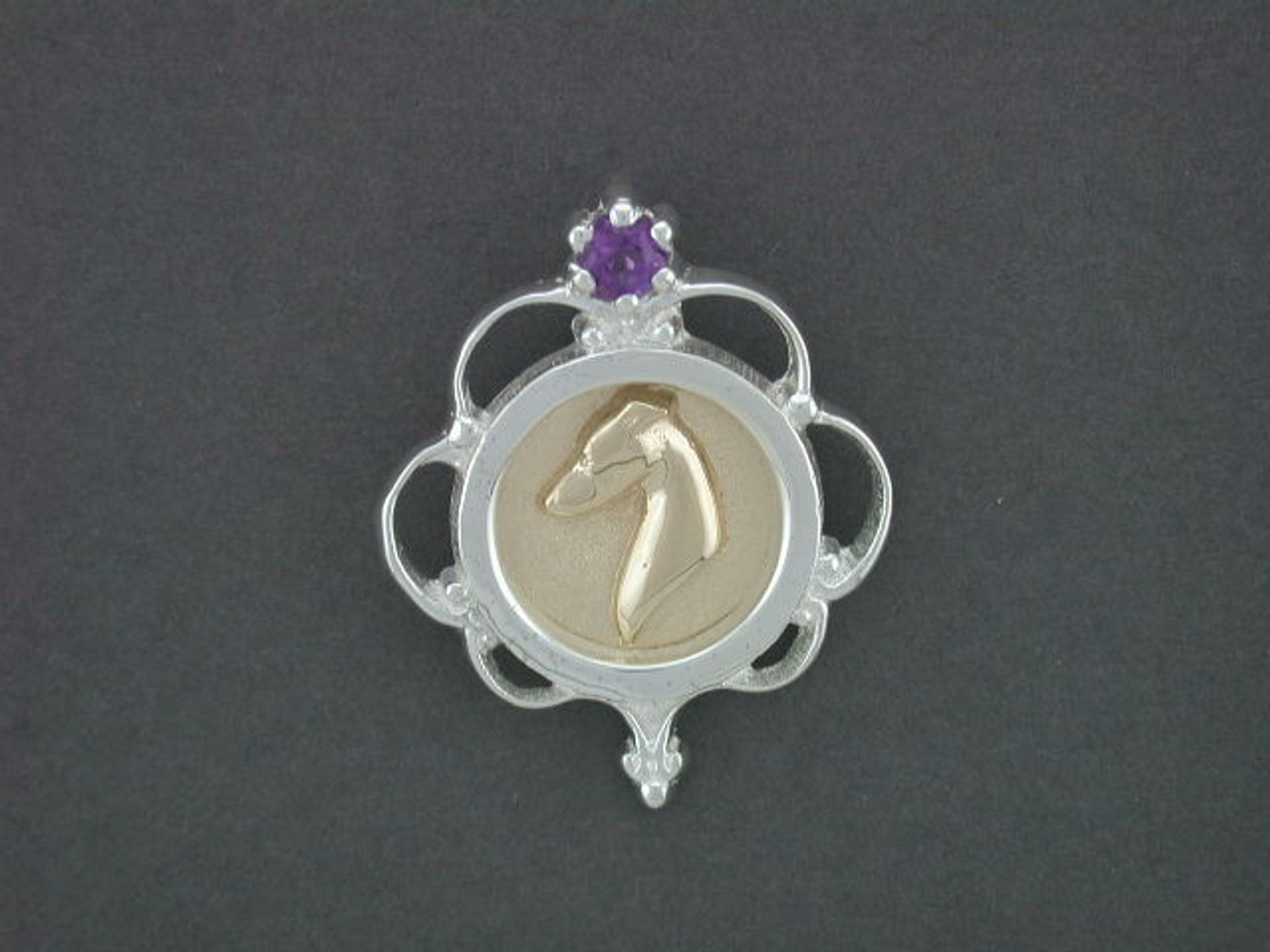 Frame Cir Scroll Stell With Whippet Pendant