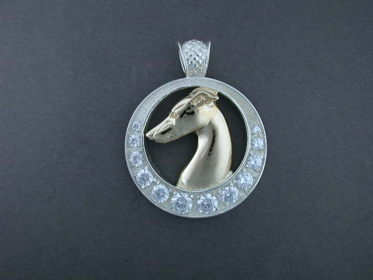 Frame Circle 12 Holes W Whippet Pendant