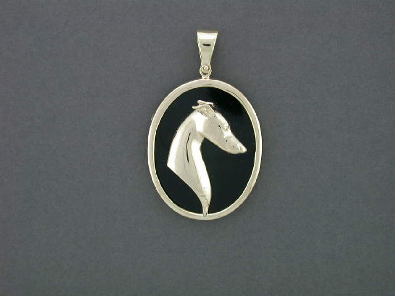 Frame Oval Bezel With Whippet Pendant