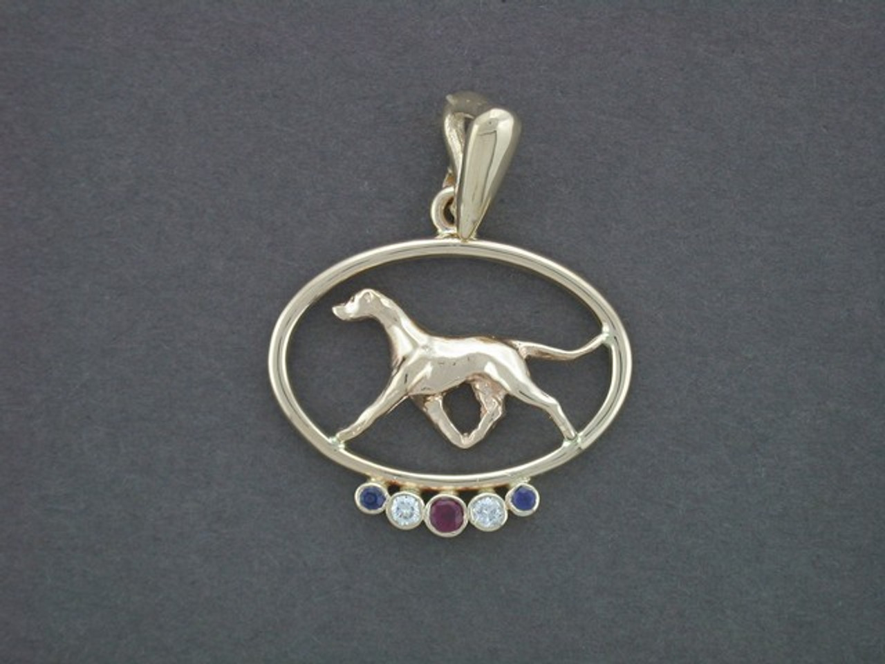 Frame Oval Wire With Whippet Pendant