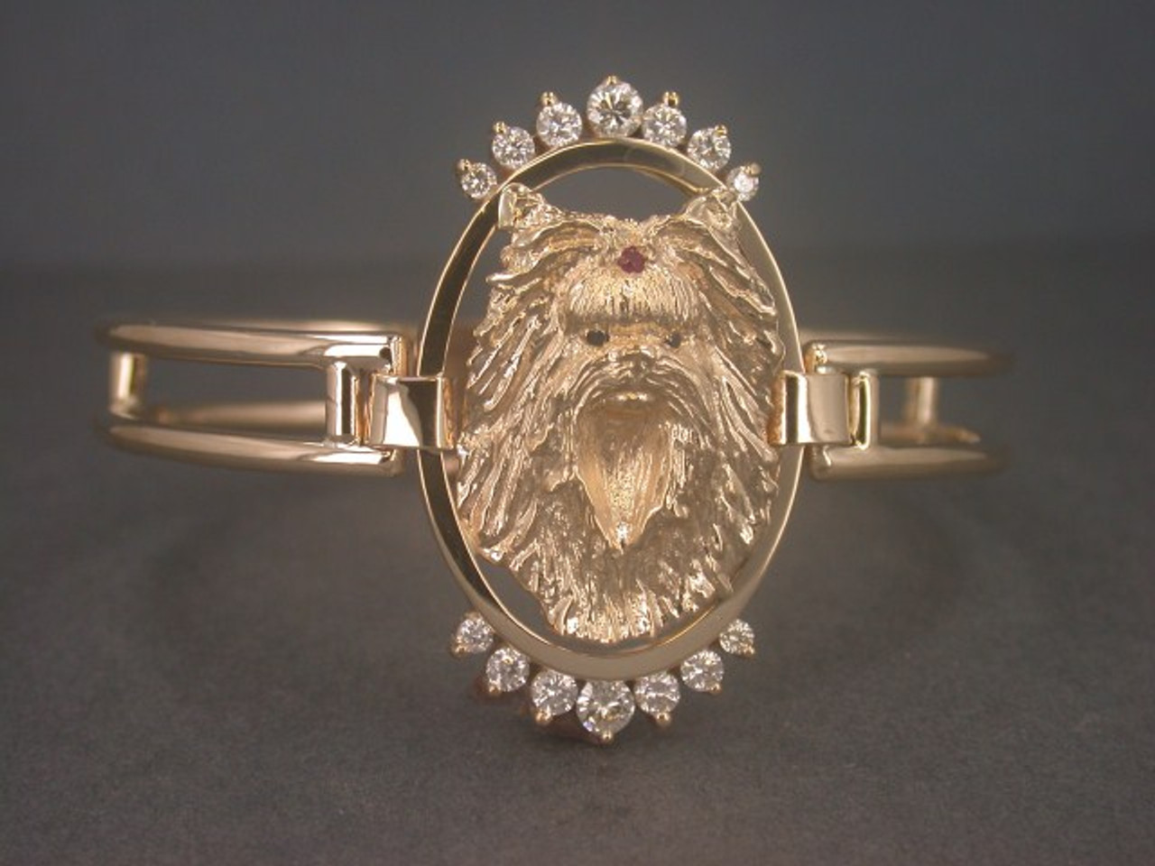 Bracelet Dbl Bar W Diamond & Yorkshire Terrier