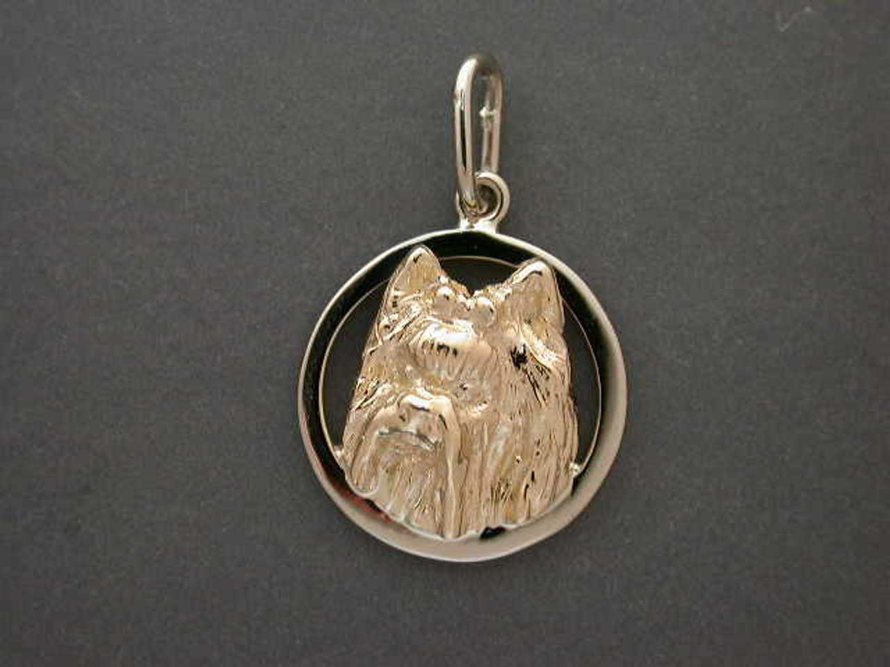 Frame Cir Sm W Yorkshire Terrier Head Pendant