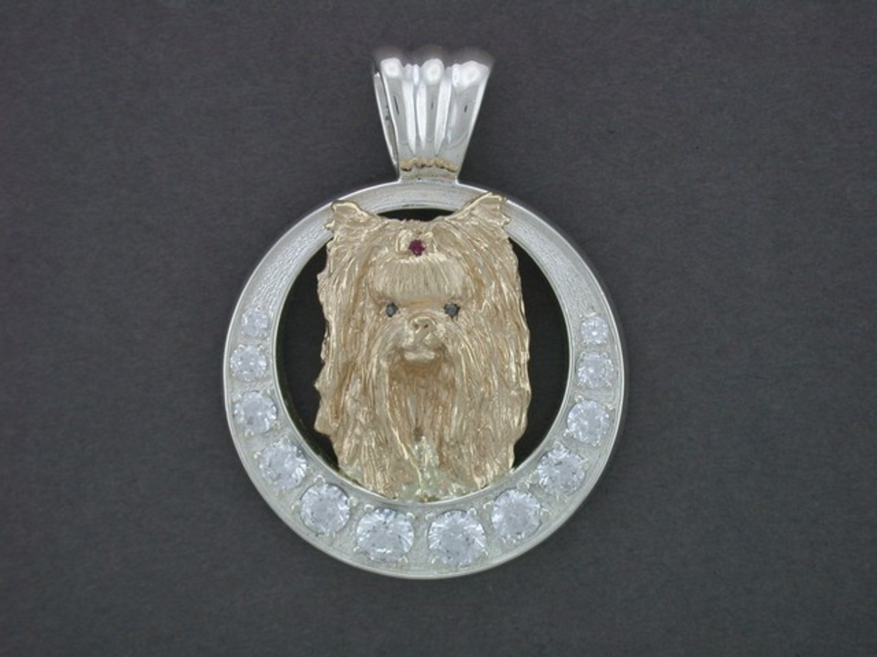 Frame Circle 12 Holes With Yorkshire Terrier Pendant