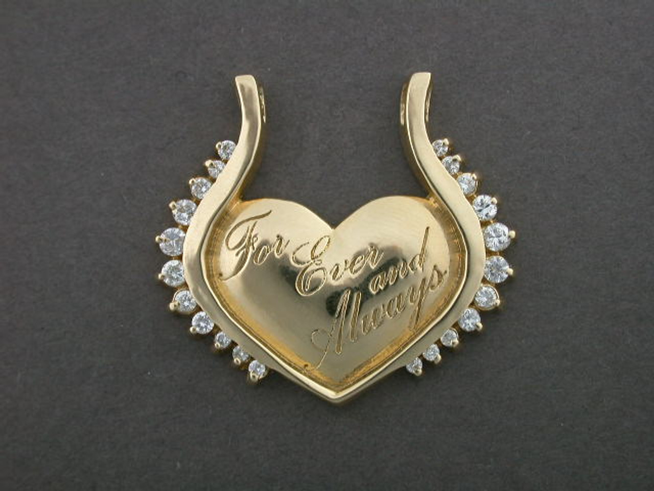 Frame Heart With Diamond  Custom Pendant