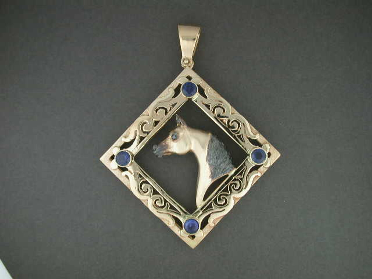 Frame Antique Square With Arabian Horse Pendant