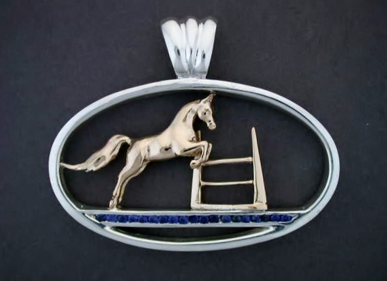 Frame Oval Stone With Arabian Horse Pendant