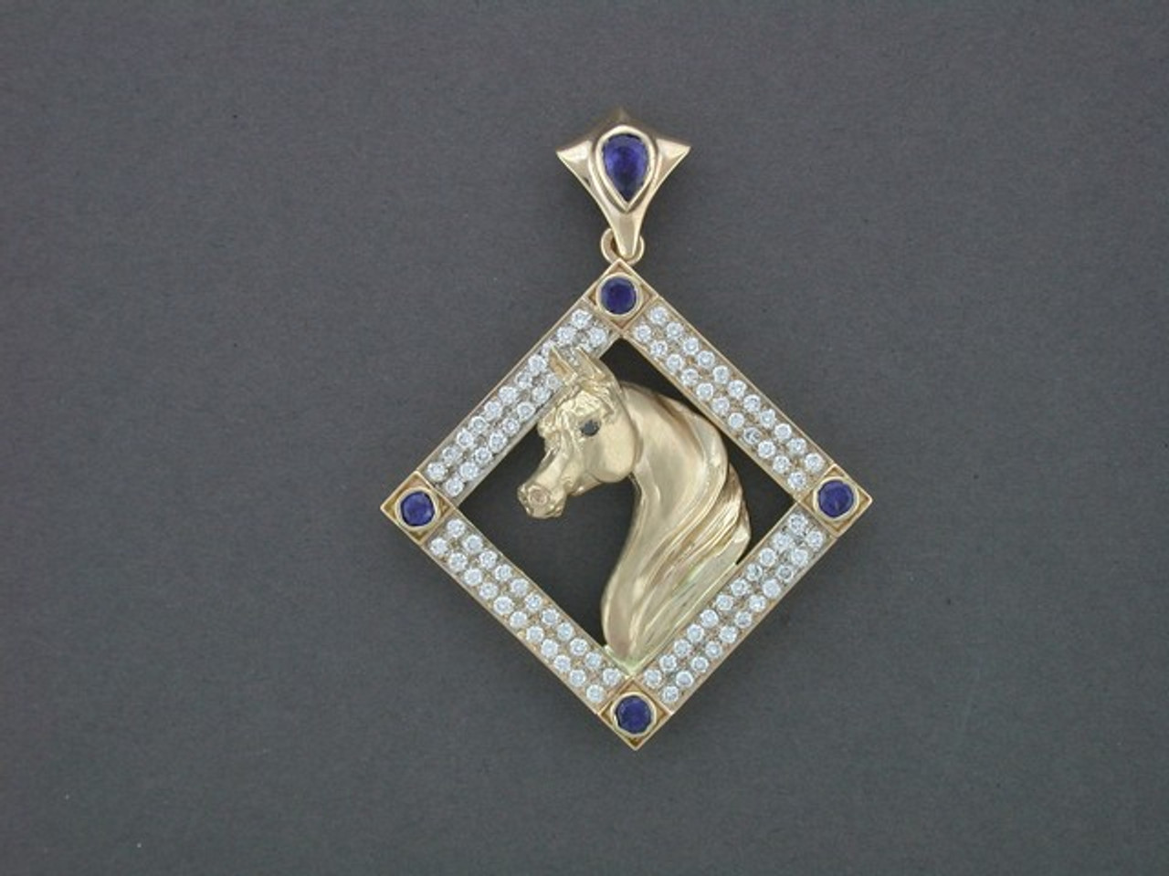 Frame Square Bezel With Arabian Horse Pendant