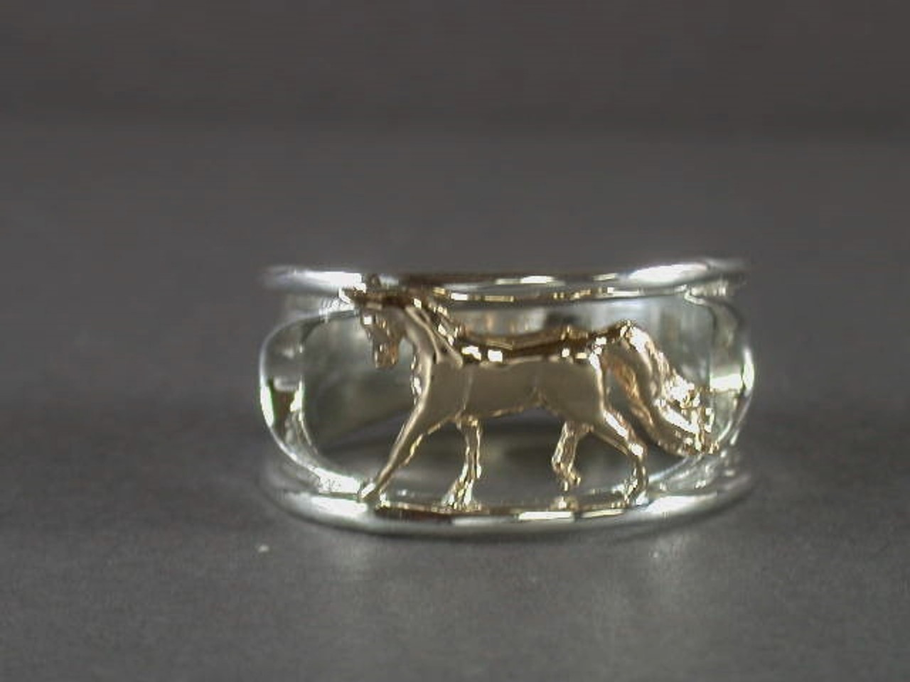 Ring Insert Band With Arabian Horse