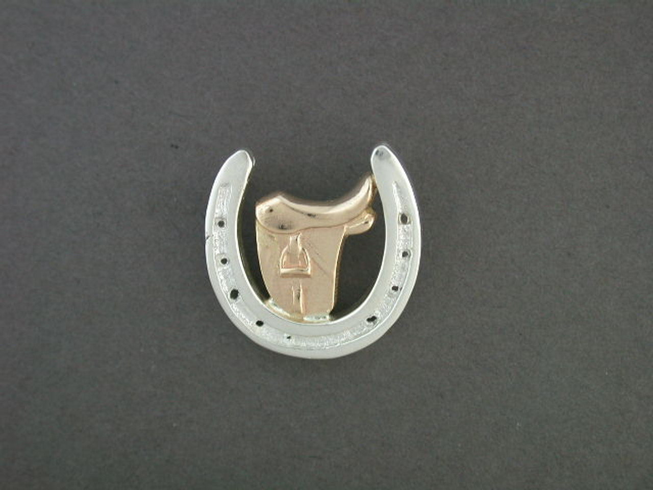 Horse Shoe Med With Saddle Pendant