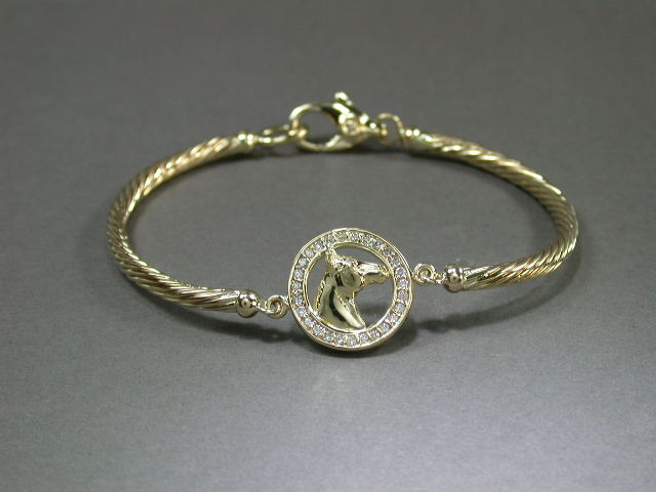Bracelet Twisted Cable Diamonds With Quarter Horse
