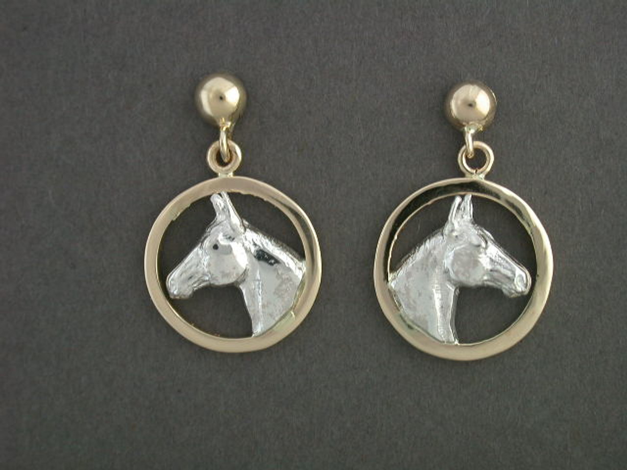 Earrings Round Sm Cir With Quarter Horse