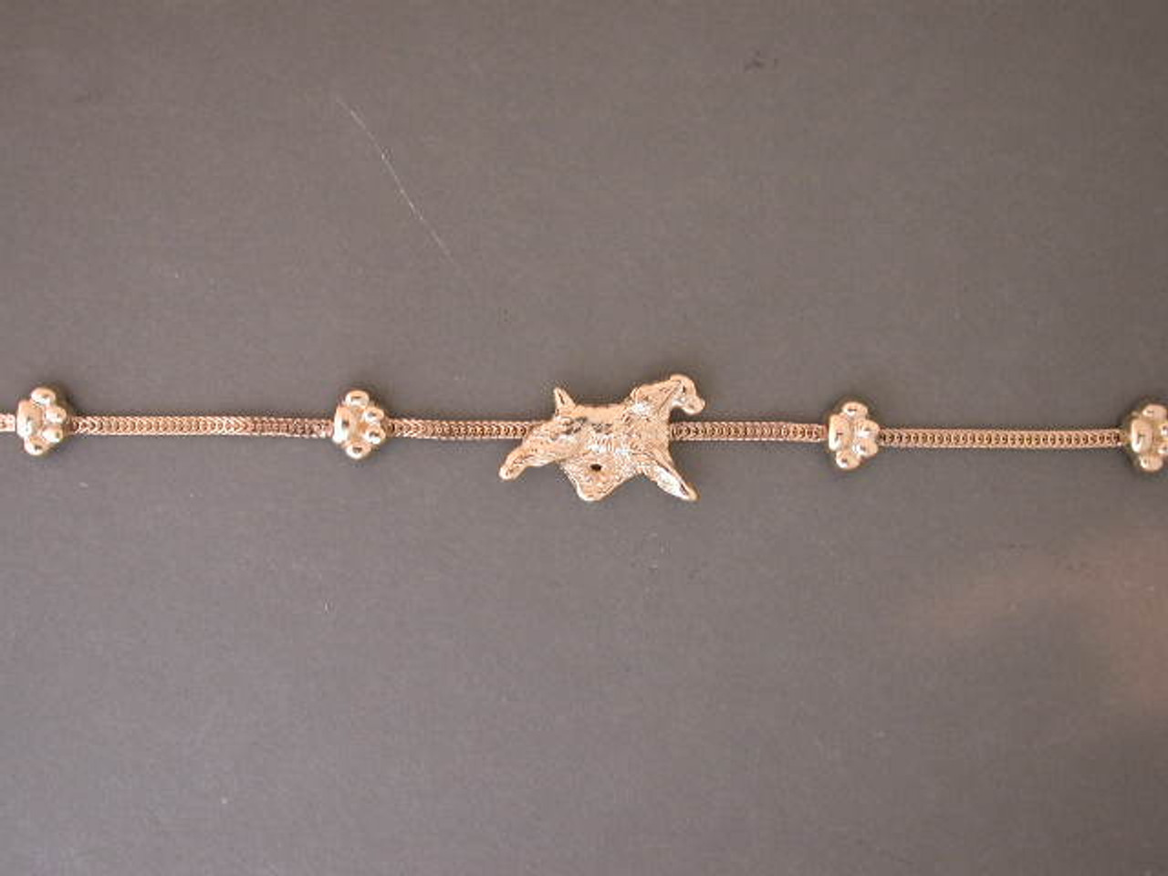 Anklet Bracelet Paw Print W  Eng. Springer