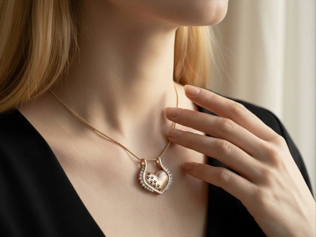 Heart Paw Pendant W Diamond Custom