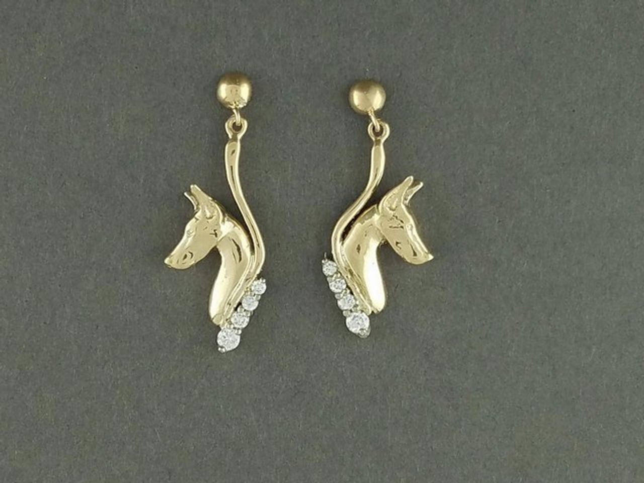 Earrings Snake With Doberman And Diamonds