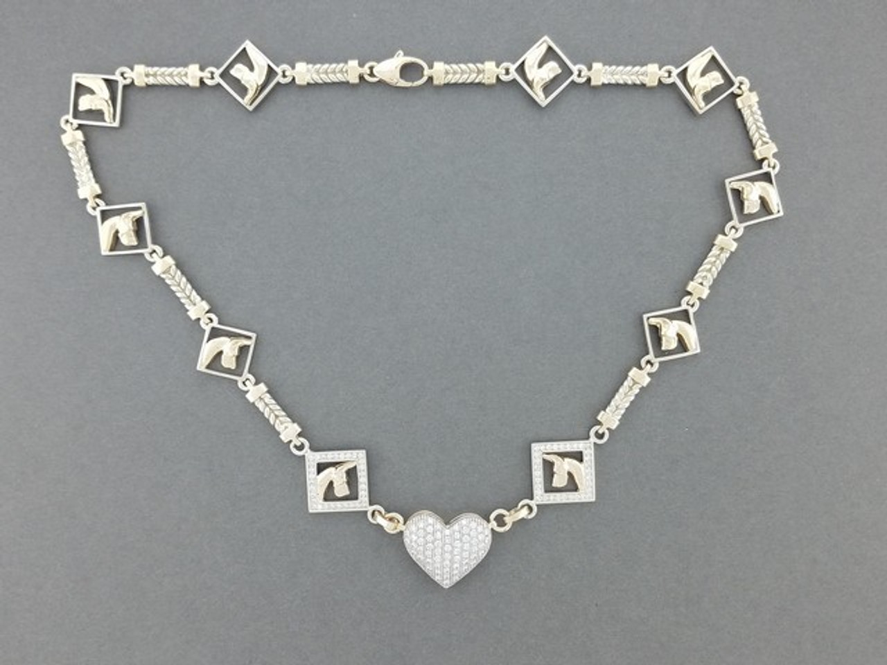 Necklace Frame Heart Puff With Great Dane