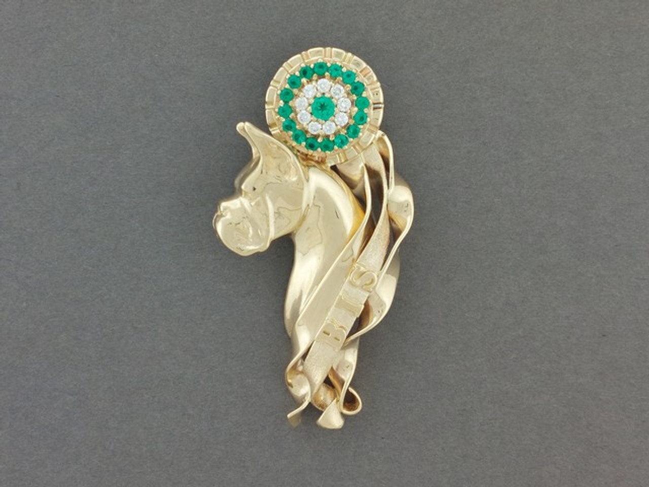 Rosette With Boxer And Emeralds
