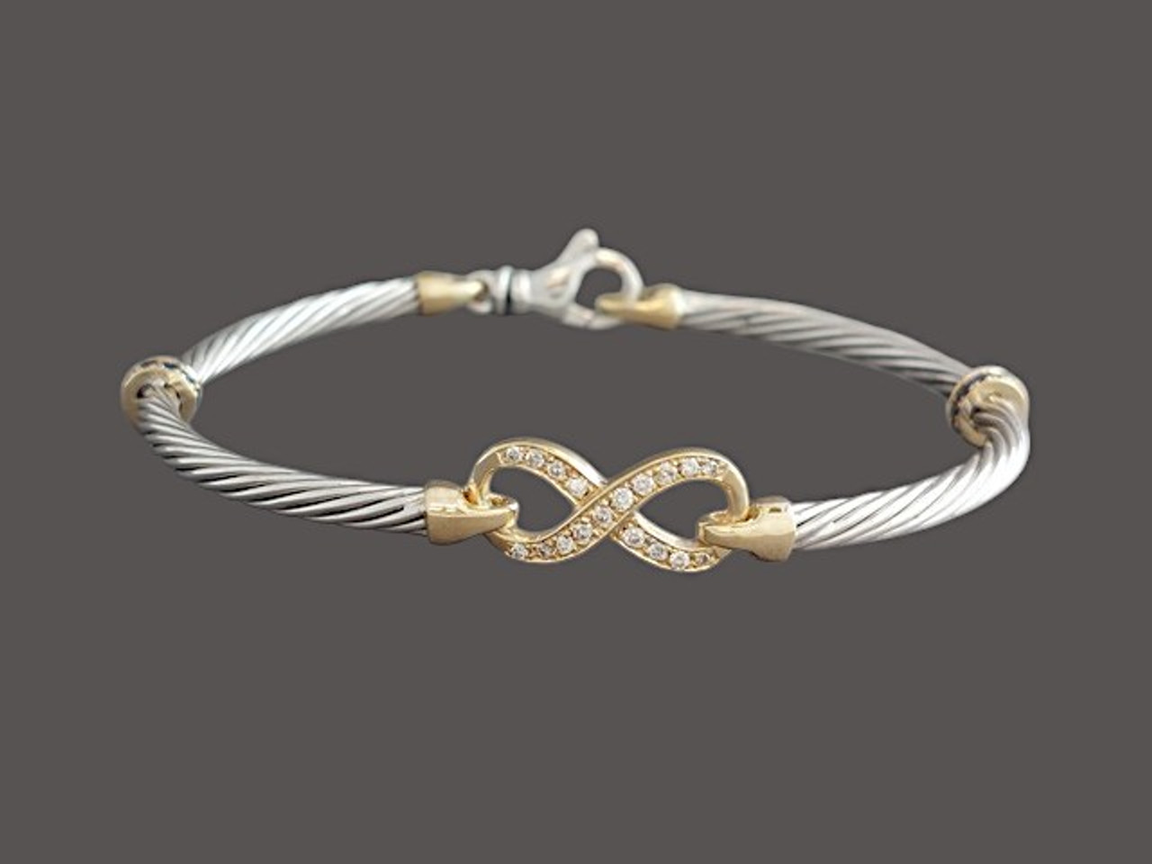 Bracelet Twisted Cable Figure Eight With Diamonds Custom