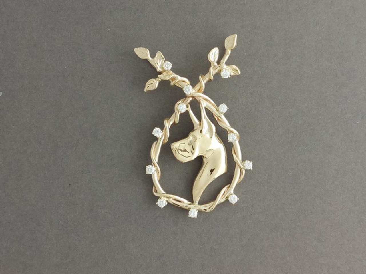 Frame Vine Diamonds With Great Dane Pendant