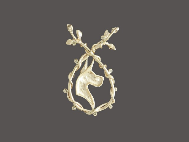 Frame Vine Diamonds With Great Dane Pendant