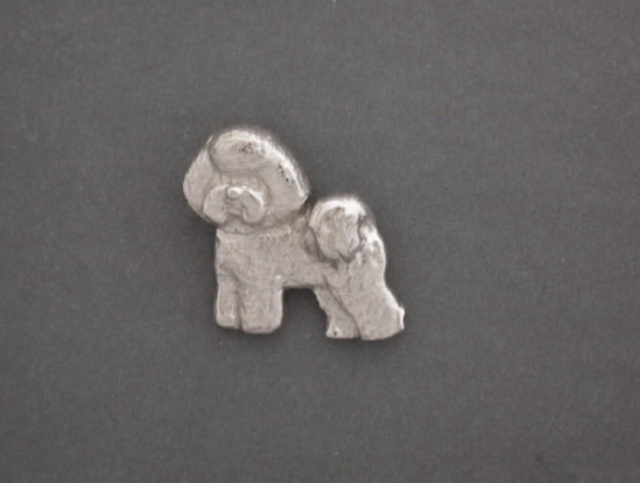 Bichon Frise Full Body Stacked Med. Left Pendant Silver