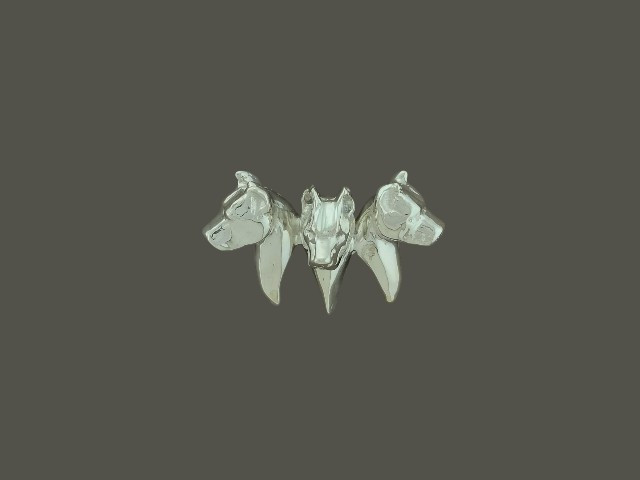 American Stafforshire Terrier 3 Heads Pendant