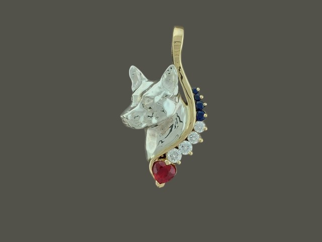 Frame Snake With Australian Cattle Dog  Pendant