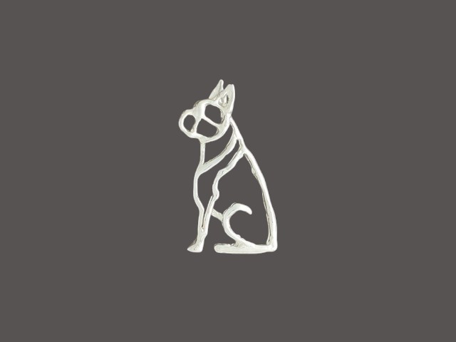 Boston Terrier Fb Sitting Cutout Pendant