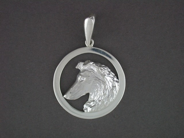 Frame Circle Round With Collie Pendant Pendant