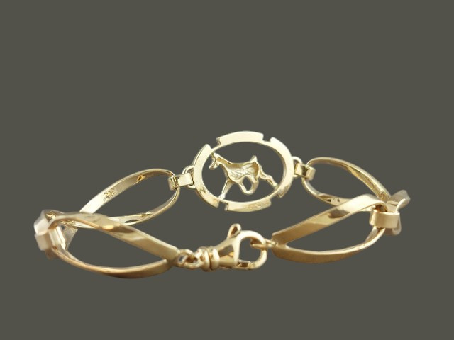 Bracelet Cuff Eternity Link With Doberman