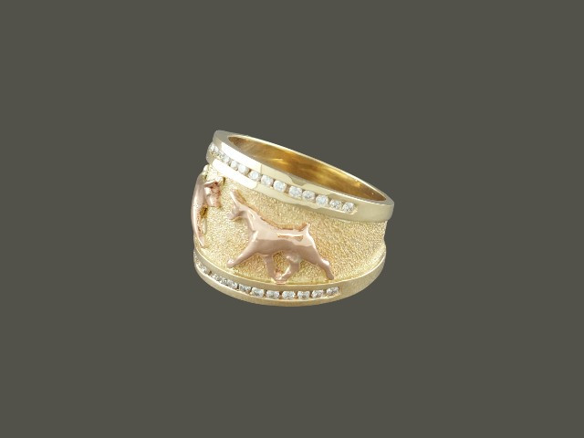 Ring Band Flat With Doberman