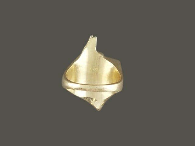 Great Dne Ring Cutout Solid With Diamonds Pendant