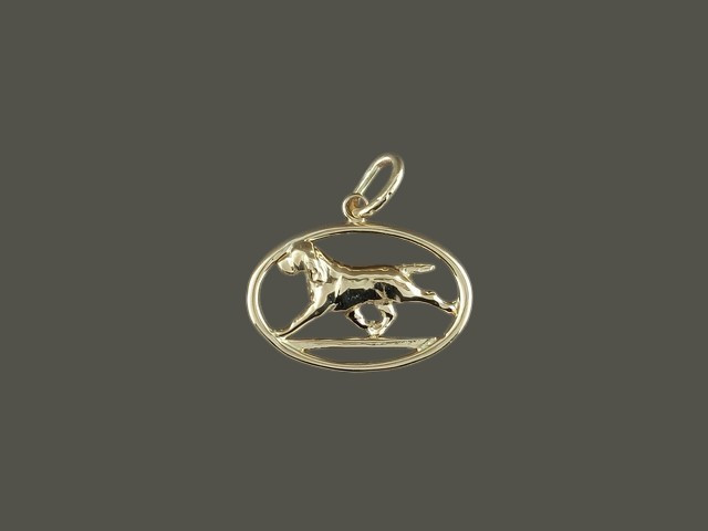 Frame Oval Wire With Bracco Italiano Pendant