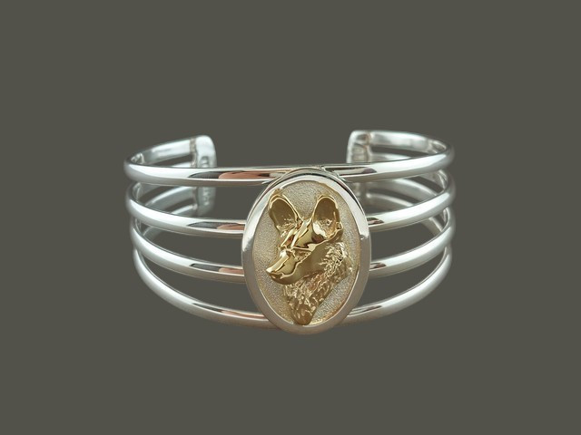 Bracelet Cuff 4 Bar With Pembroke Welsch Corigi