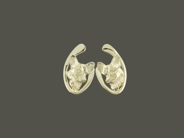 Earrings Spiral With Pembroke Welsh Corgi
