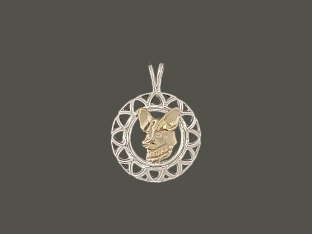 Frame Zic Zac Round With Pembroke Welsh Corgi Pendant