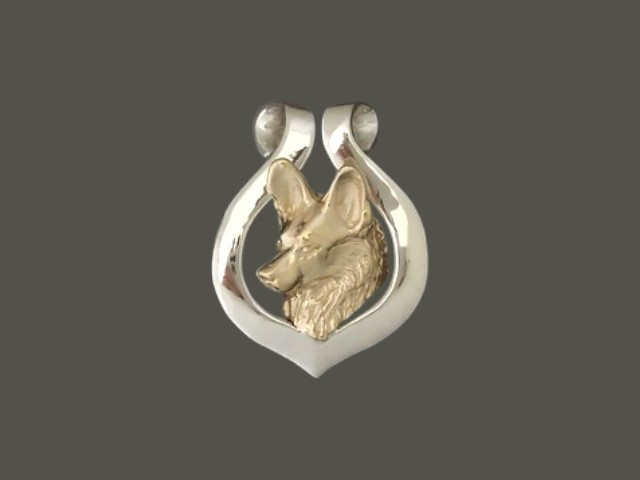 Frame Jess Round With Pembroke Welsh Corgi  Pendant