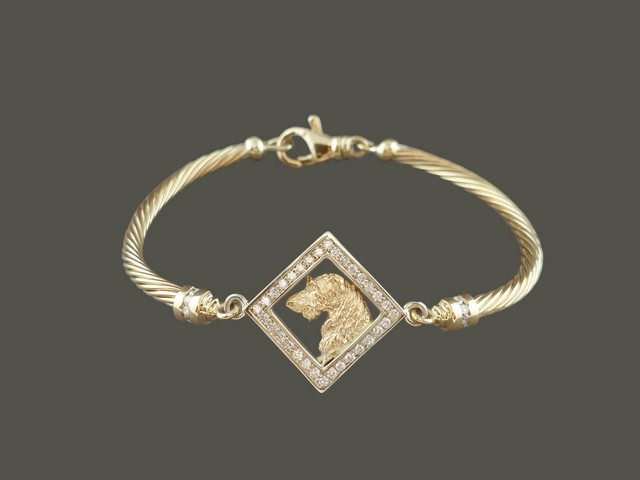 Bracelet Twisted Cable Square With Scottish Deerhound