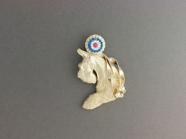 Rosette Schnauzer Paw With Rosette  Pendant