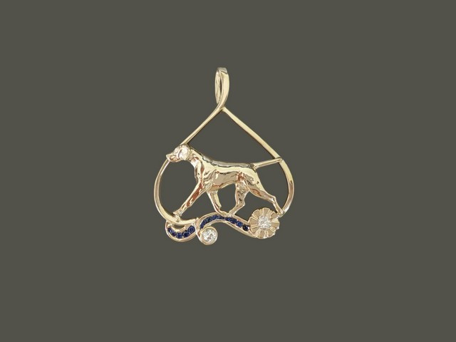 Frame Mari Rosestte With Vizsla Sapphire  Pendant