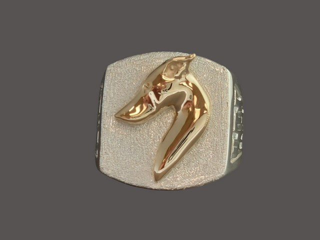 Ring Mens Square Top Side View With Whippet