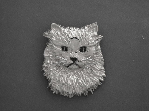 Cat Himalayan Front View  Silver Pendant